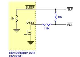 DRV8834 - schematic of nSLEEP and nFAULT pins